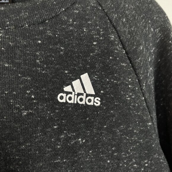 ADIDAS Heathered Black Cropped Sweatshirt - Size XS - Picture 4 of 7